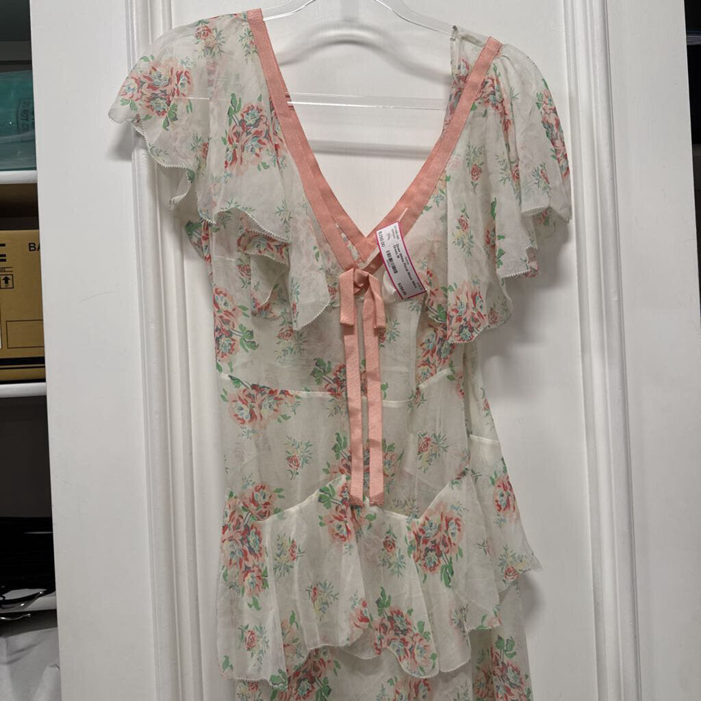 White Floral Sheer MAxi Dress