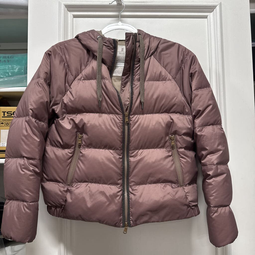 Purple Poly Down Fill Monili Bead Jacket