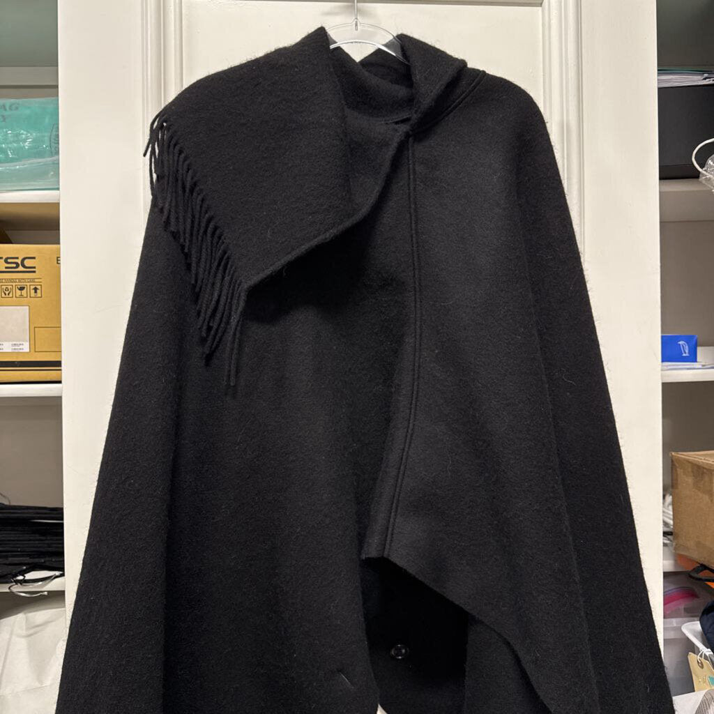 Black Wool Poncho