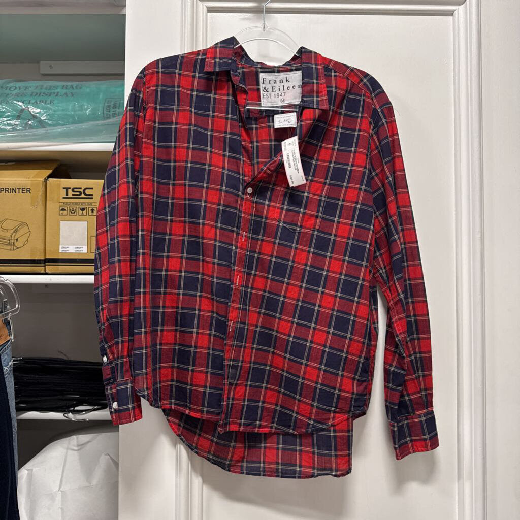 Red/Blue Cotton Plaid Shirt