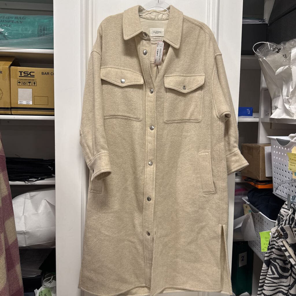 Beige Long Shacket
