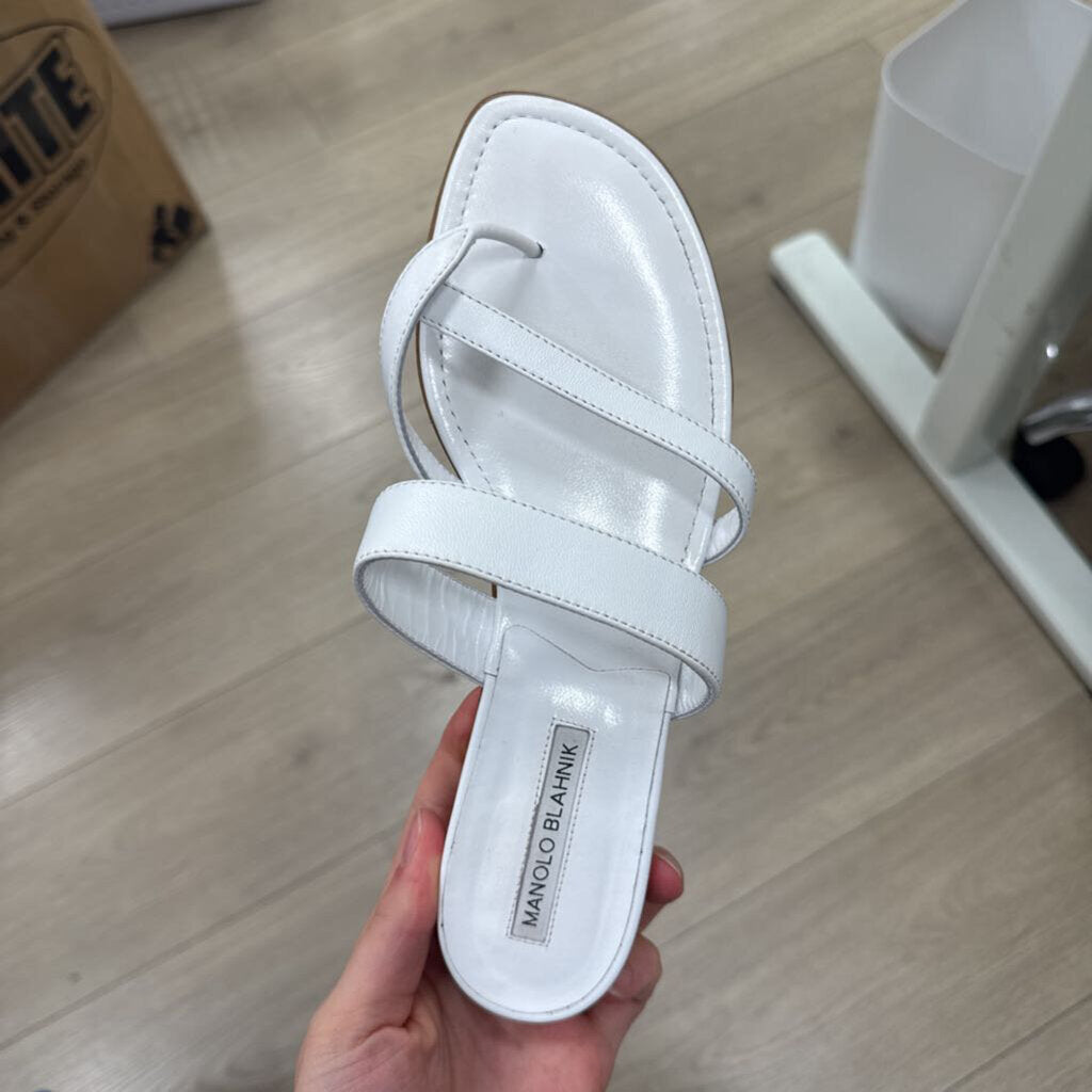 White Leather Strappy Sandal
