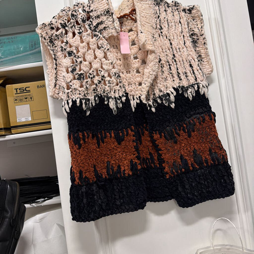 Multicolor Cotton Knit Cardigan Sweater
