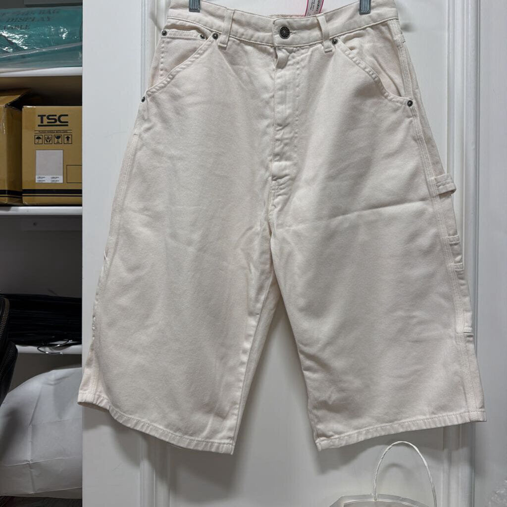 White Denim Long Shorts