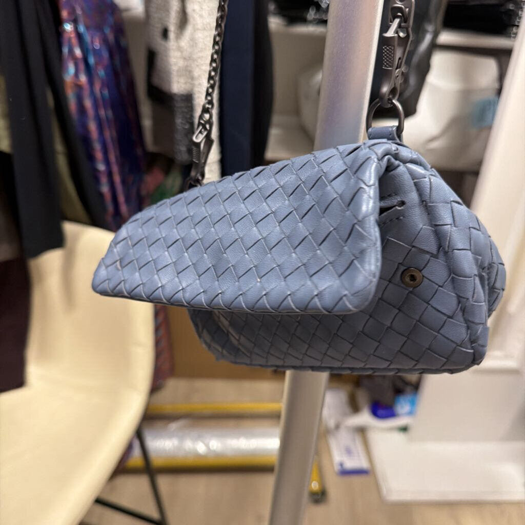 Slate Blue Intreciato Flap Bag
