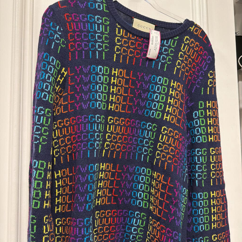Navy Wool "Gucci Hollywood" Sweater