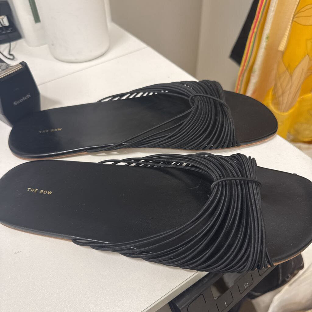 Black Strappy Sandal Slides