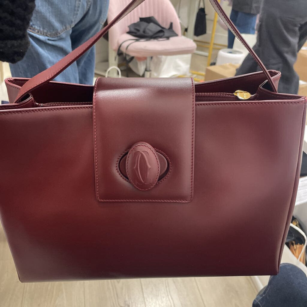 Vintage Must de Cartier Bordeaux Bag(est 1500)