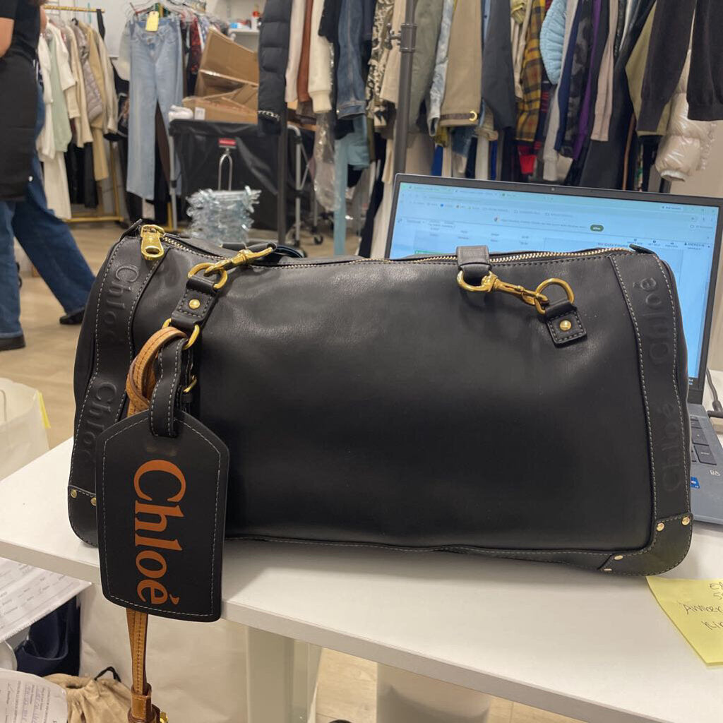 Black Leather Eden Shoulder Bag
