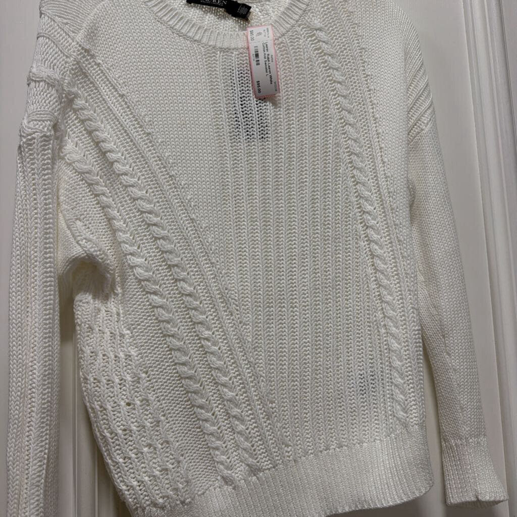 White Cotton Knit Sweater