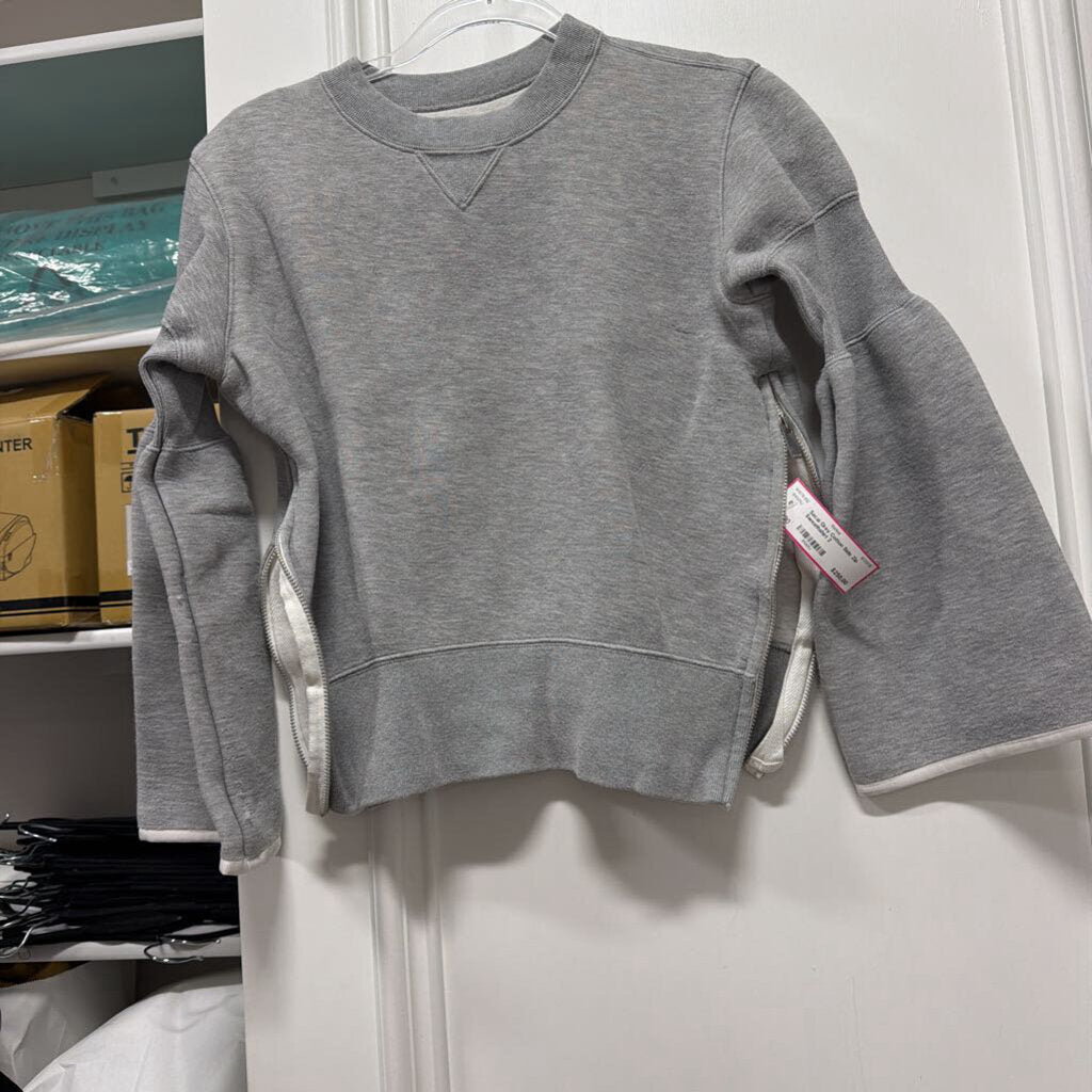 Grey Cotton Side Zip Sweathshirt