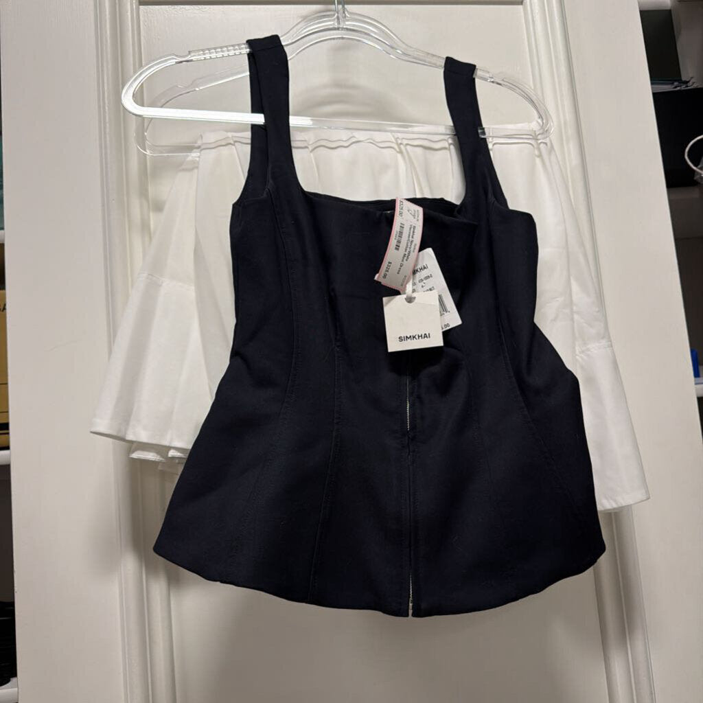 Navy/White Viscose/Cotton Maxi Dress (NWT $795)