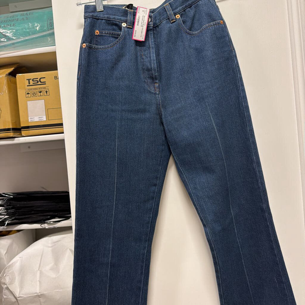 Dark Wash Straight Leg Horsebit Jean