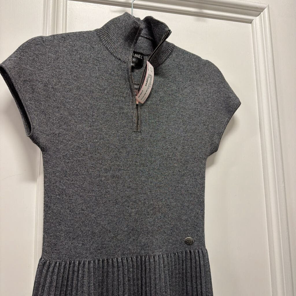 2016 Gray Cotton/Cashmere/Silk Midi Dress