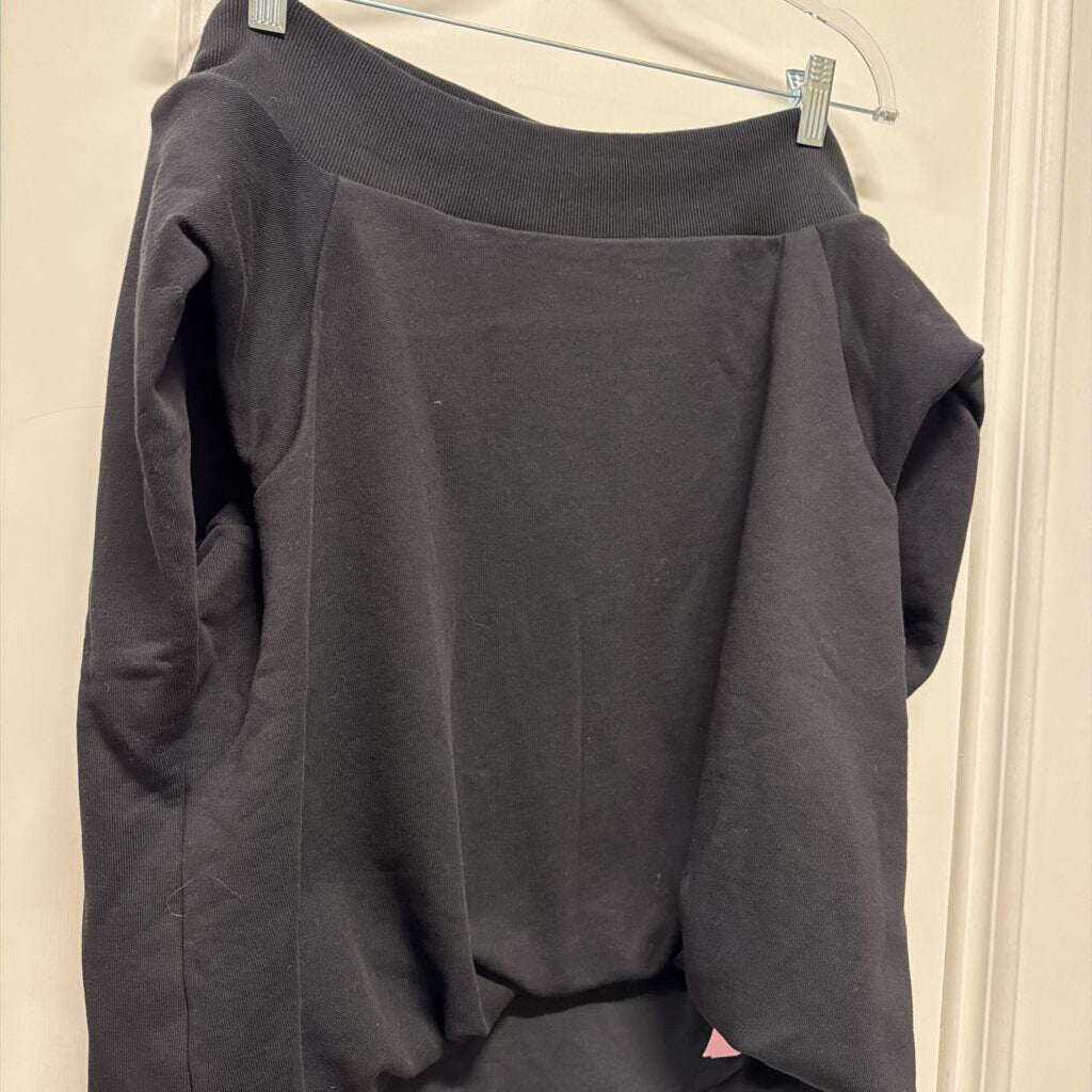 Black Sleeveless Cotton Sweatshirt