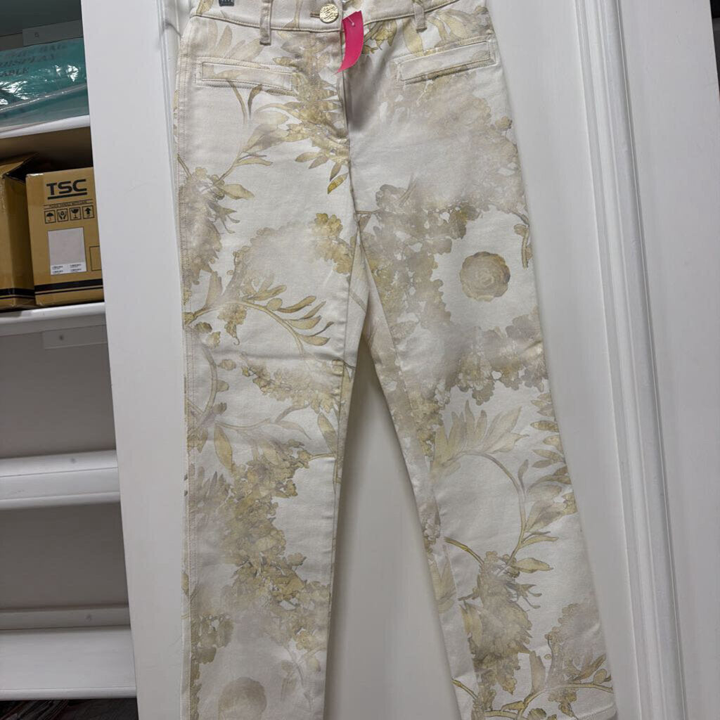 White Denim Floral Jean
