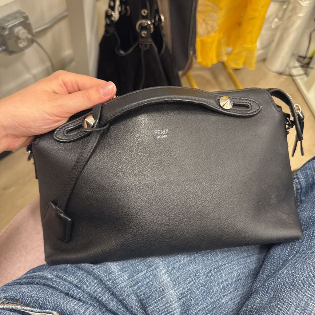 Black Leather Mini By the Way Boston Bag