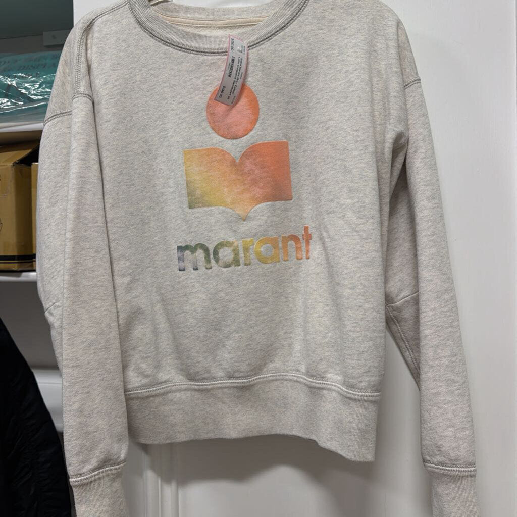 Grey Cotton Logo Crewneck Sweatshirt