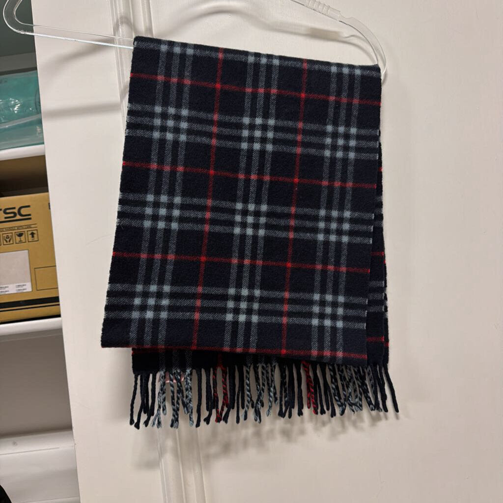 Beige/Black Check Lambswool Scarf