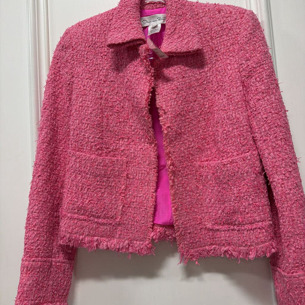 Pink Poly/Wool Tweed Jacket