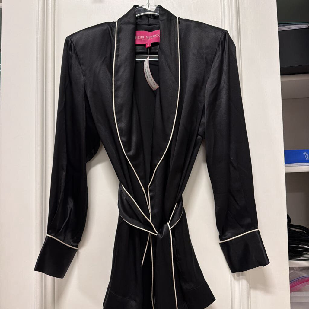 Black Silk Wrap Evening Jacket