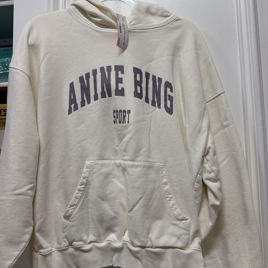 White Cotton Logo Hoodie