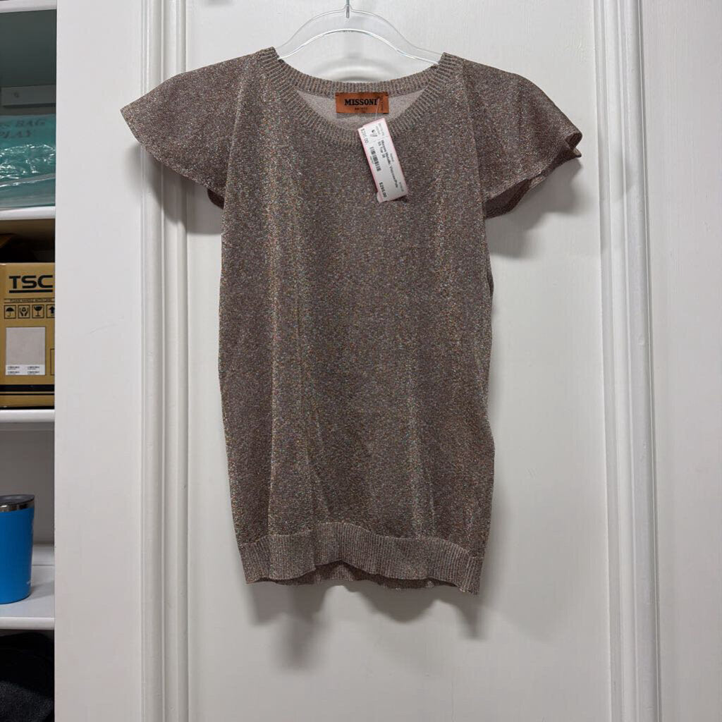 Metallic Viscose/Poly SS Top
