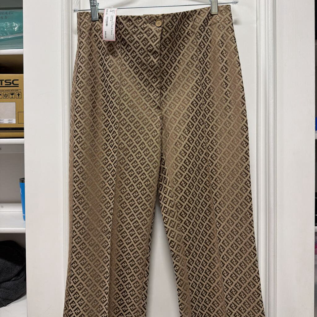 Brown Poly FF Zucca Pants