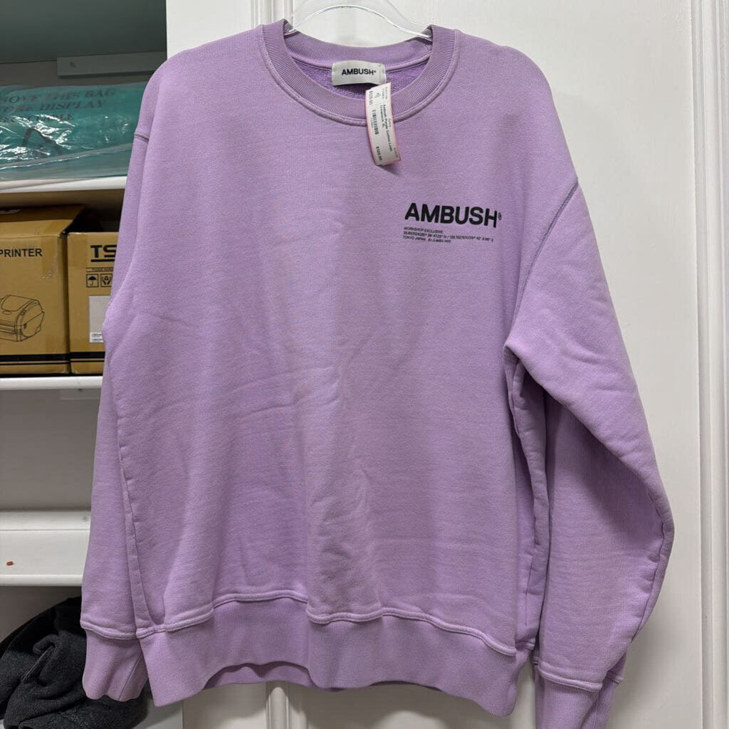 Purple Cotton Logo Crewneck