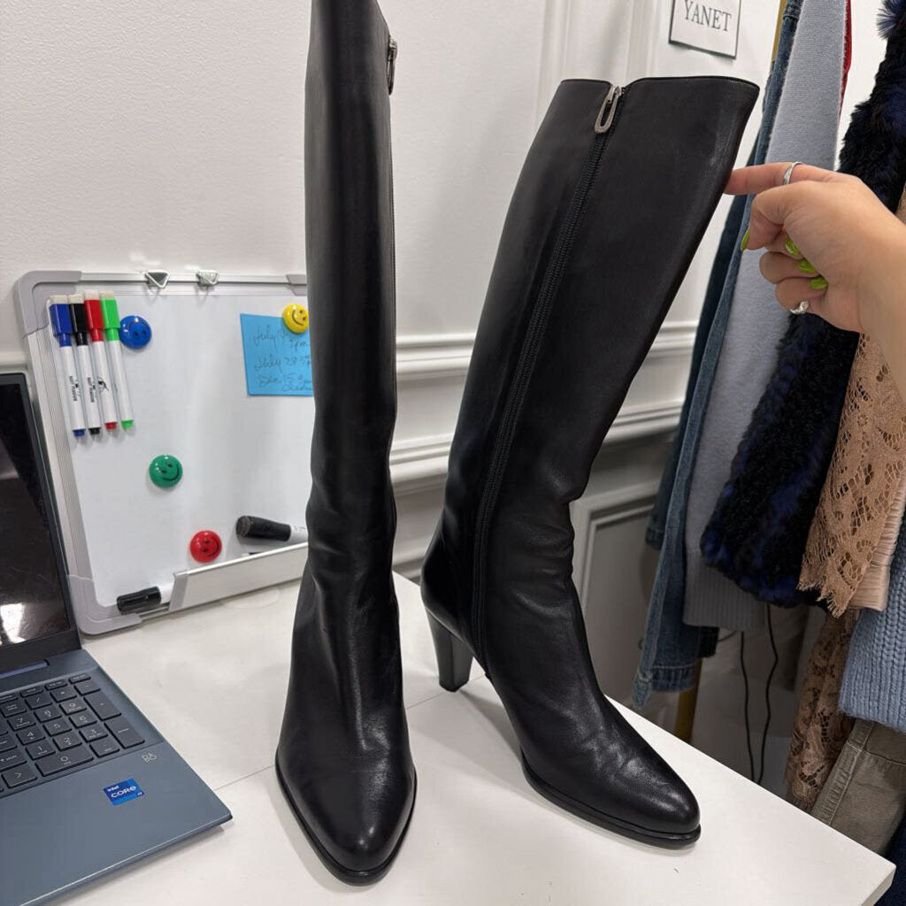 Black Leather Tall Boots