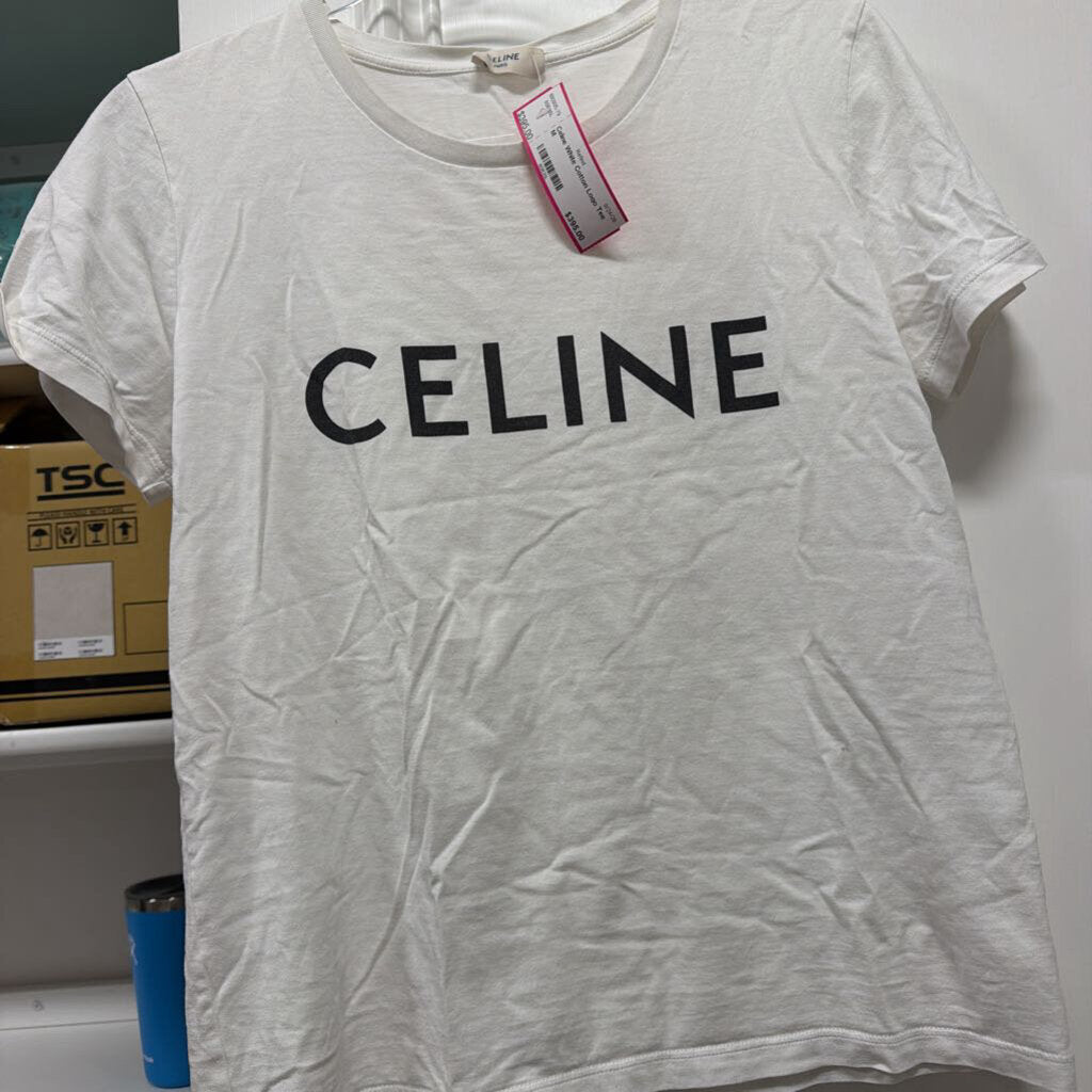 White Cotton Logo Tee