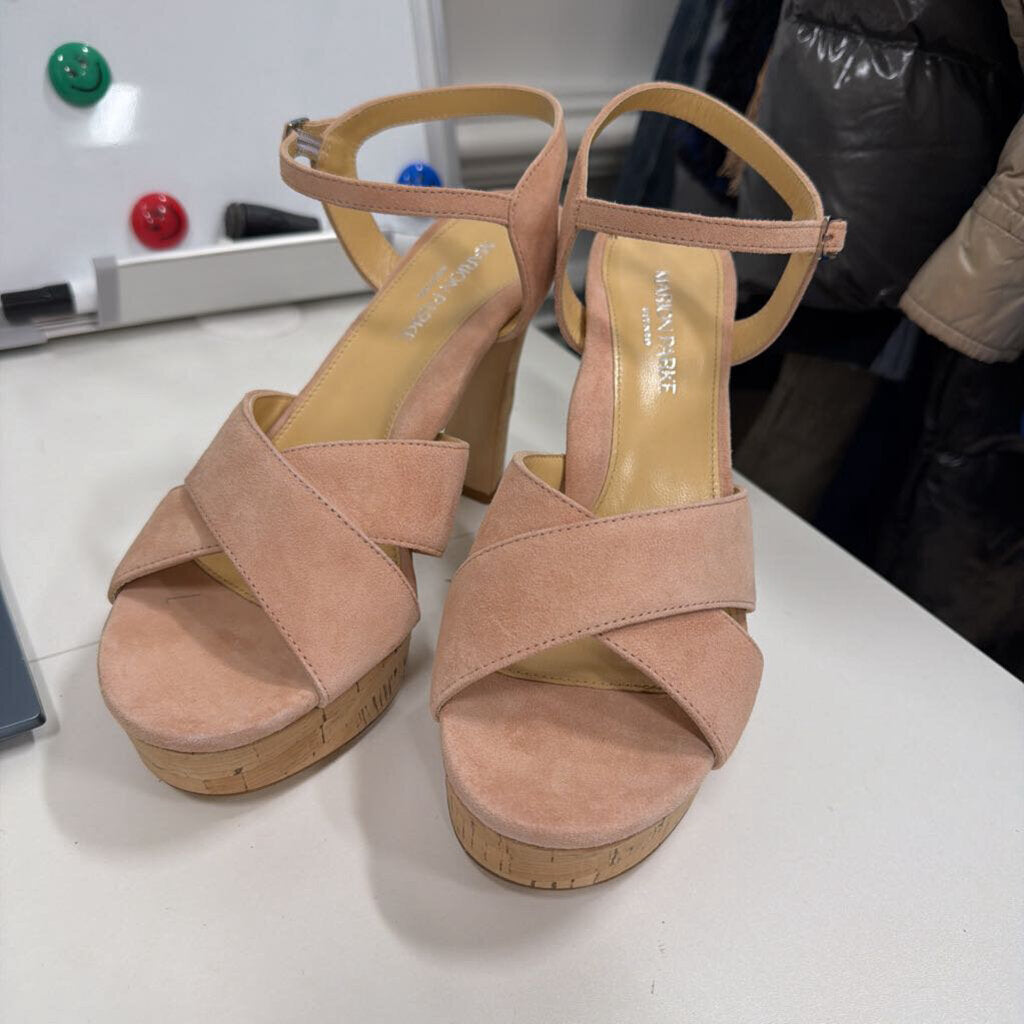 Pink Suede Cork Sandal