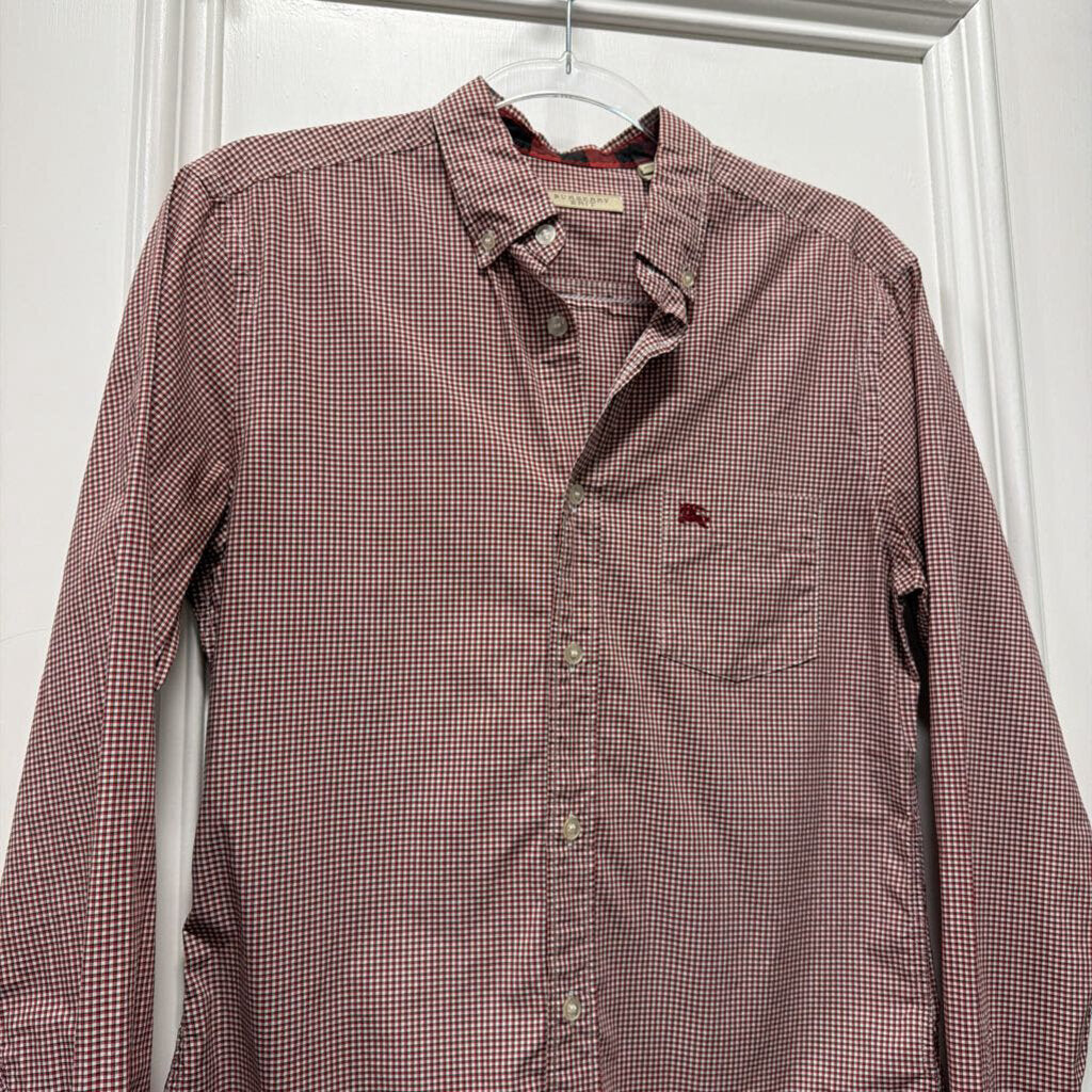 Red/White Cotton Button Up Top
