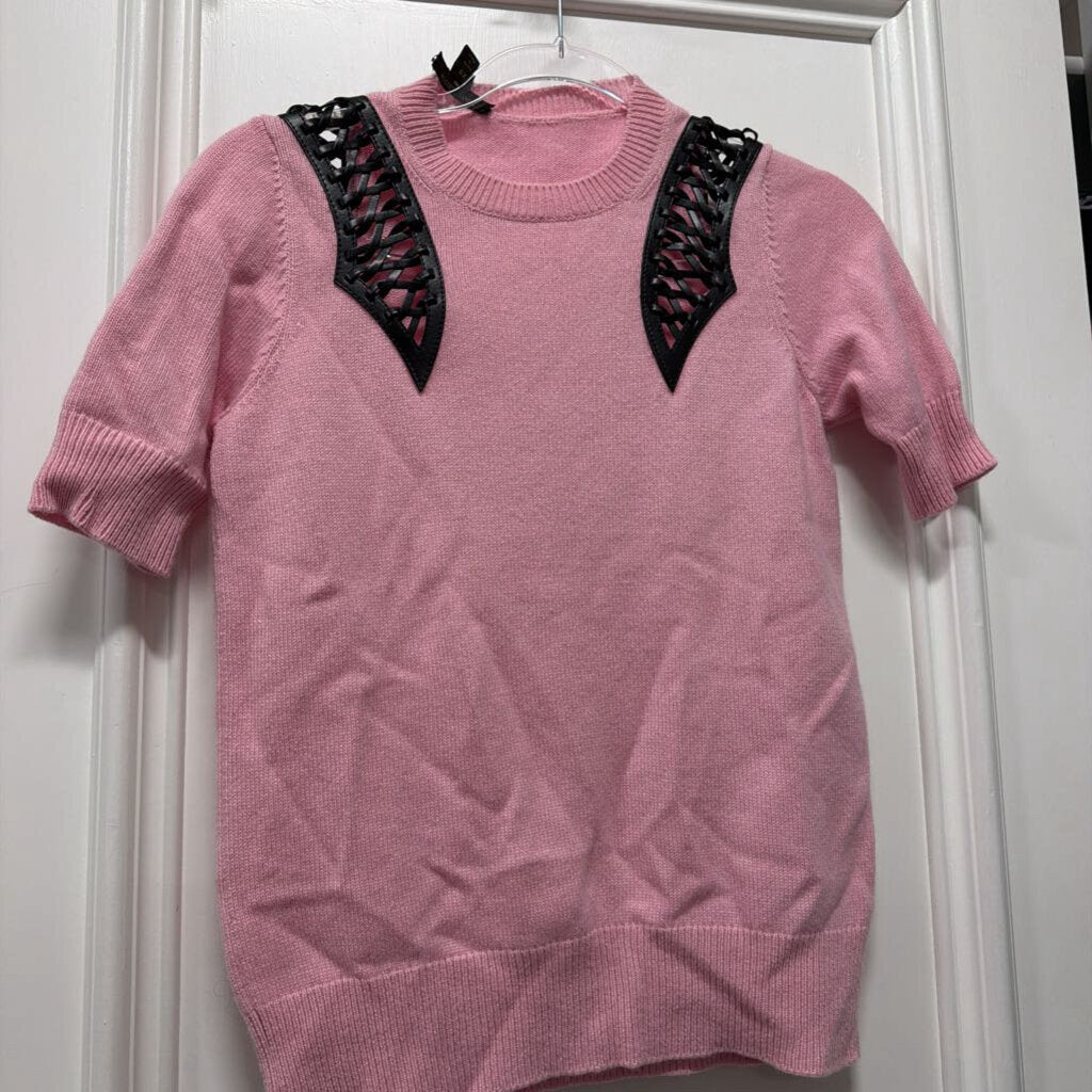 Pink Cashmere Lace Detail Sweater