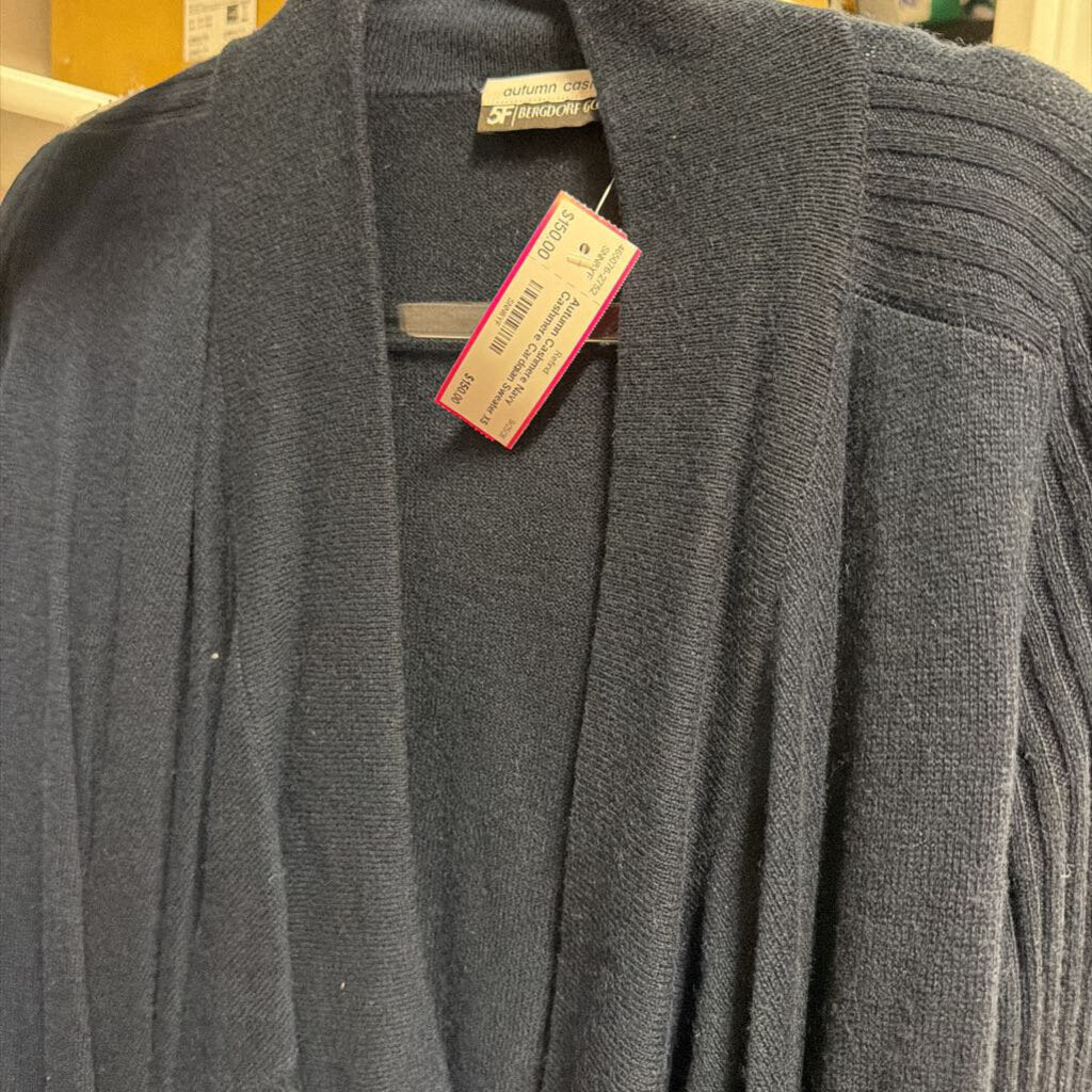 Navy Cashmere Cardgian Sweater