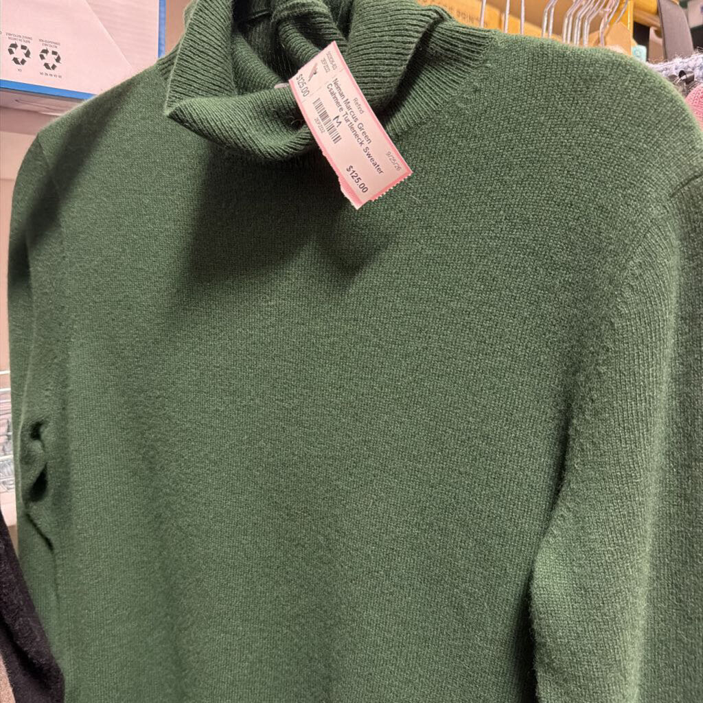 Green Cashmere Turtleneck Sweater