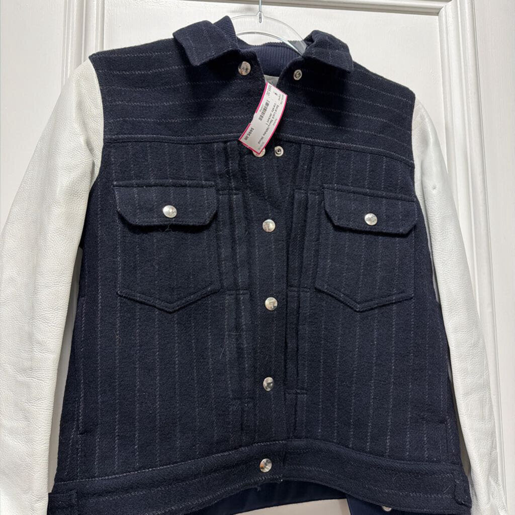 Navy/White Wool Varsity Jacket