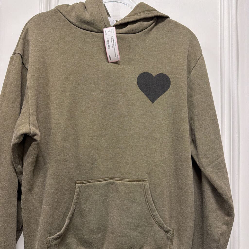 Green Cotton/Poly Heart Hoodie