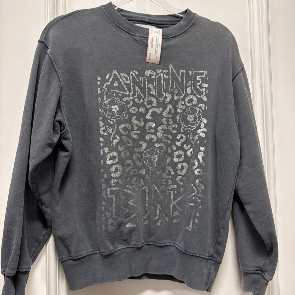 Grey Cotton Logo Crewneck Sweatshirt