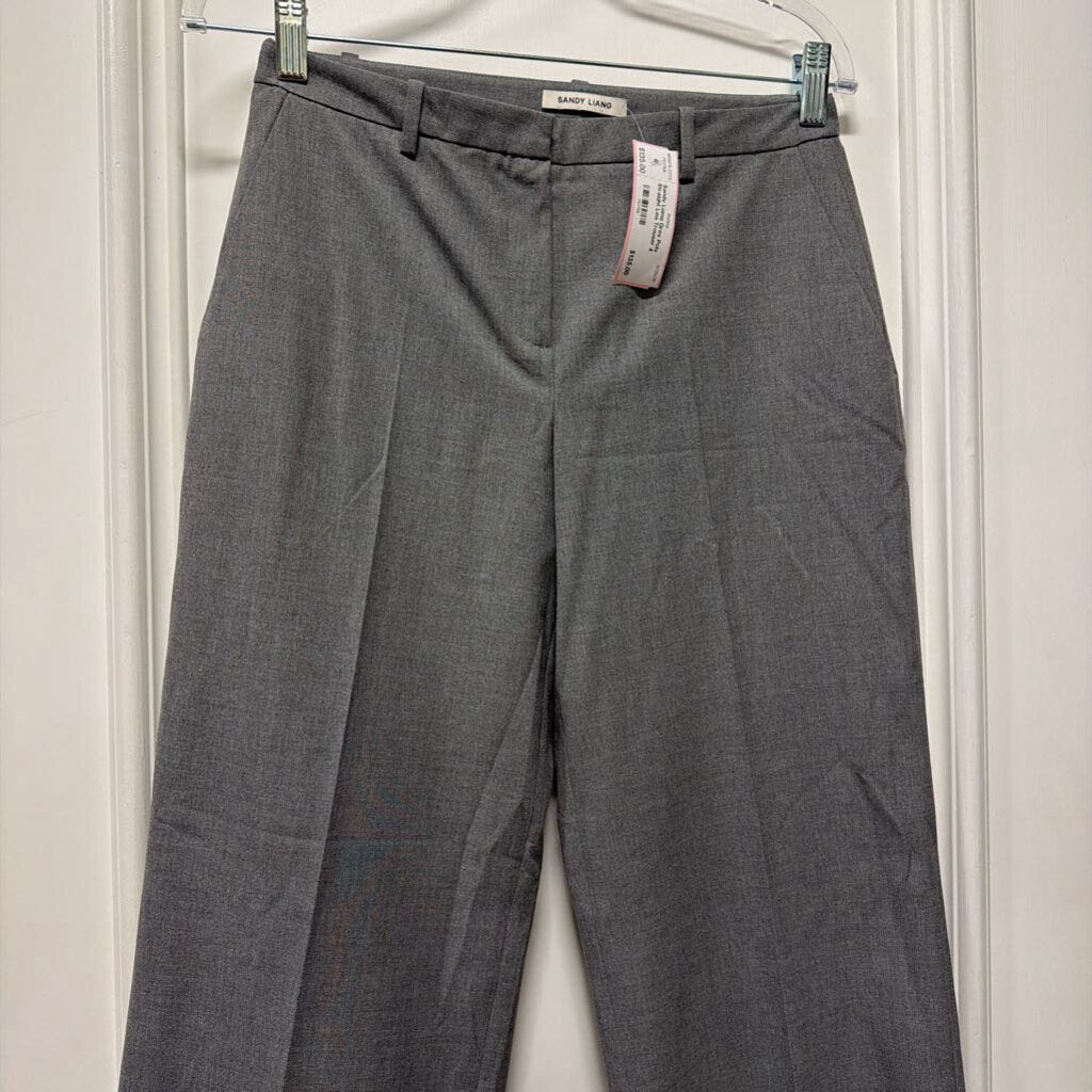 Grey Poly Straight Leg Trouser