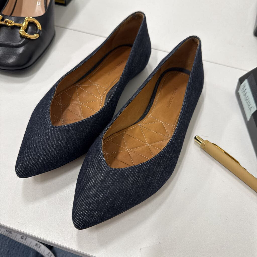 Denim Quilted Flats