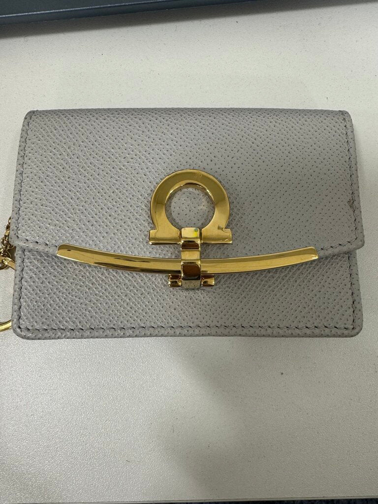 Grey Textured Leather Card Case
