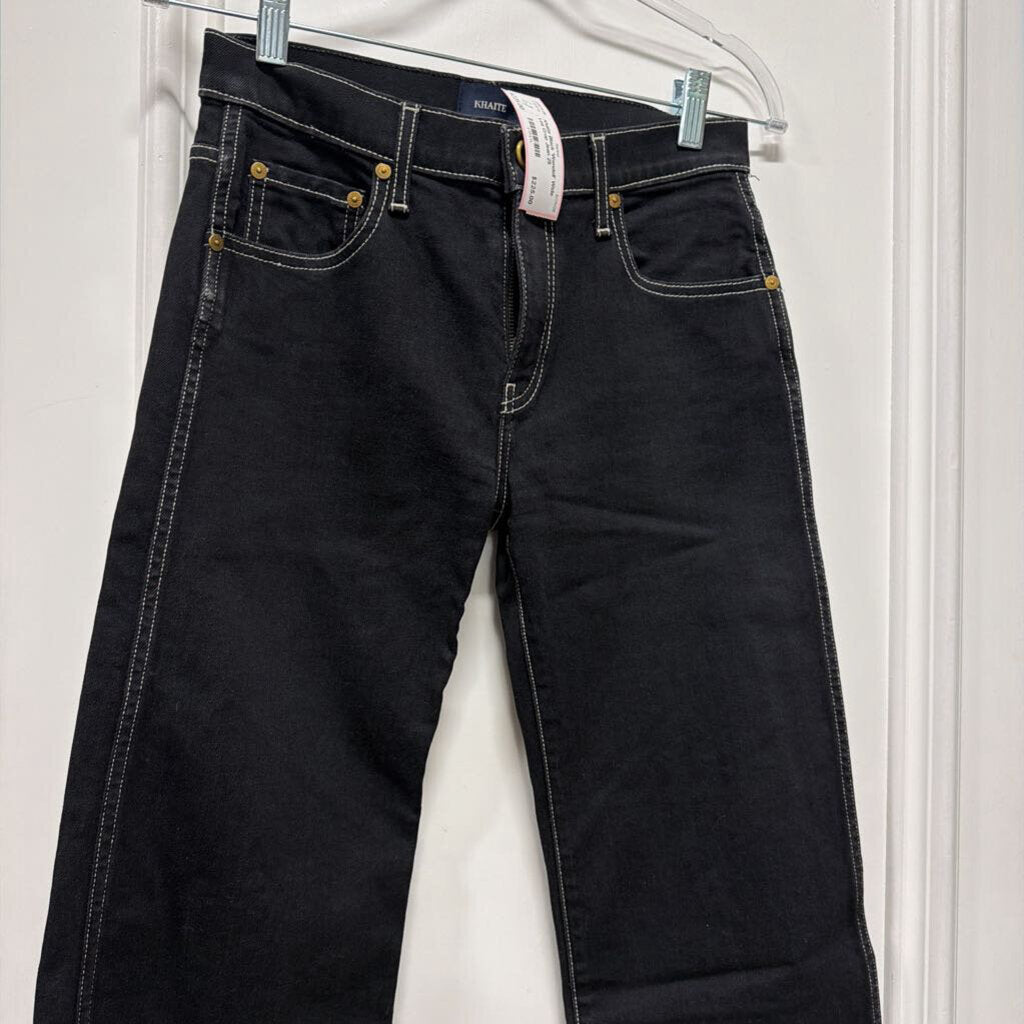 Black 'Wendell' Wide Leg Crop Jean