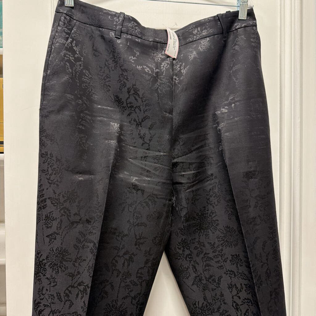 Black Floral Wool/Silk Pant ($1298)