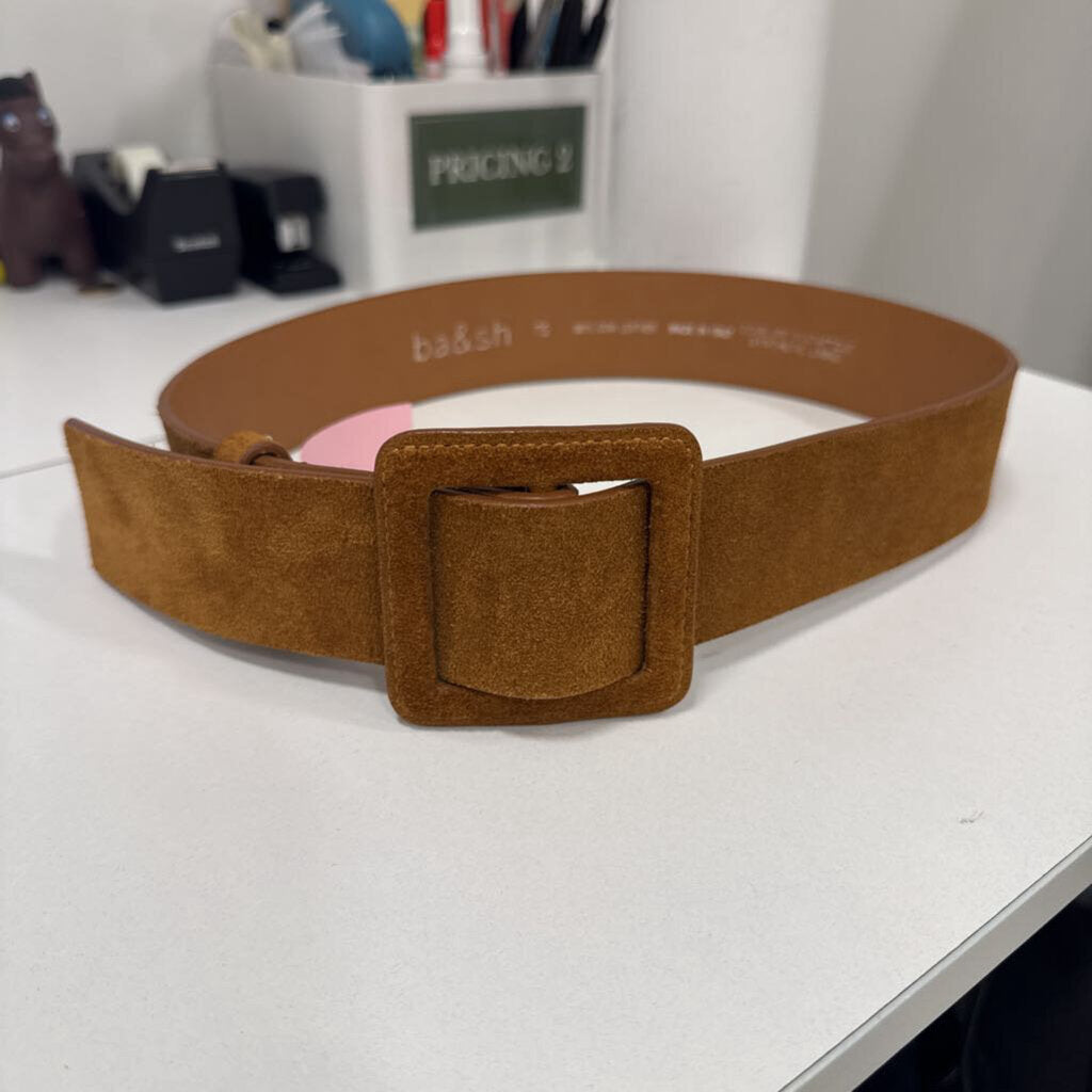 Ba&sh Brown Suede Belt, 75