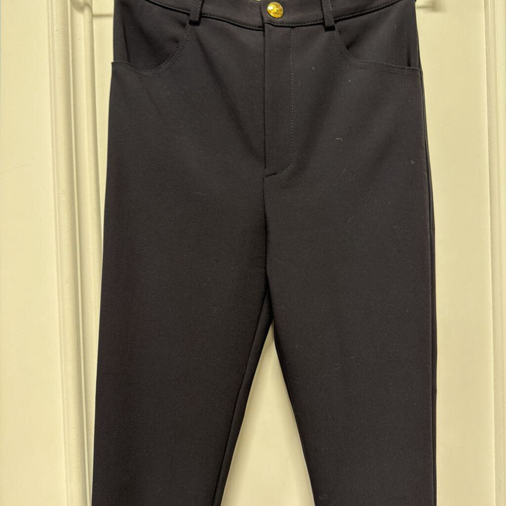 Black Viscose/Wool Blend Pant