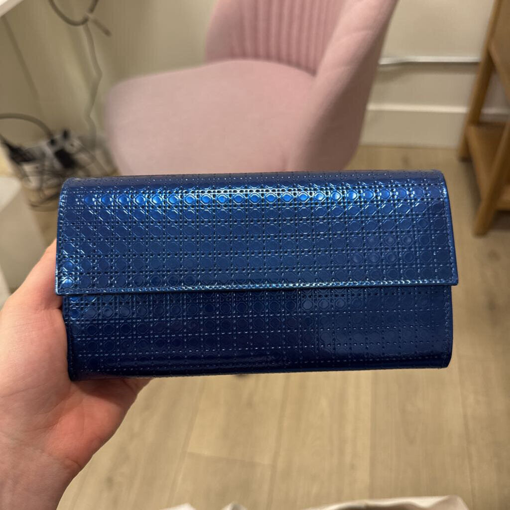 Blue Lady Dior Leather Clutch Bag