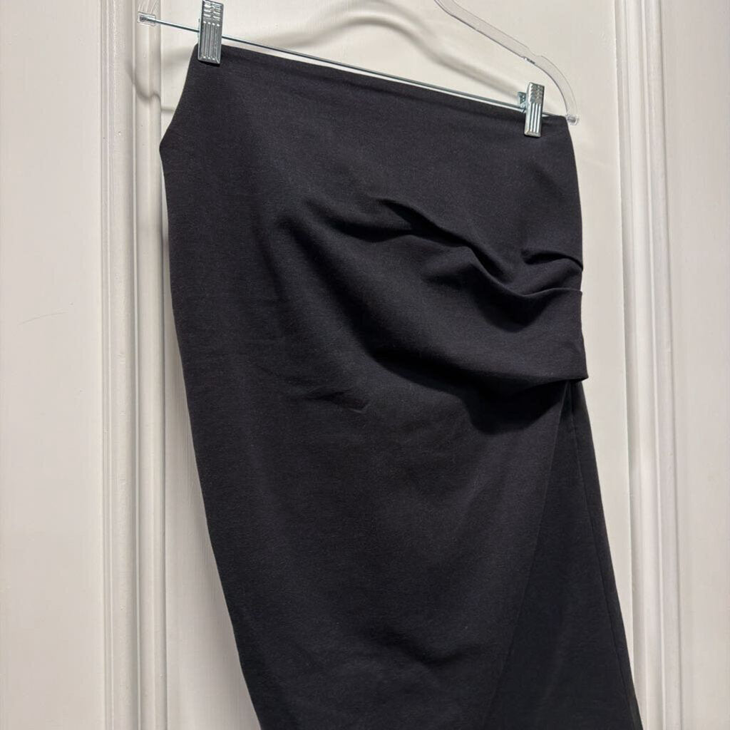 Charcoal Cotton Ruched Skirt