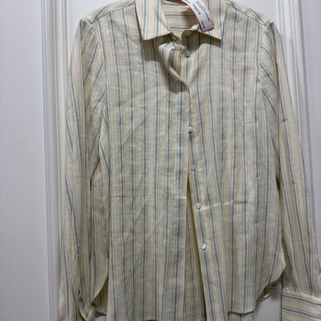 White/Blue Linen Shirt