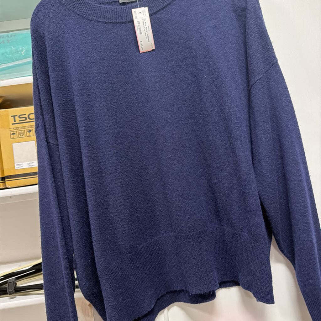 Navy Cashmere Crewneck Sweater